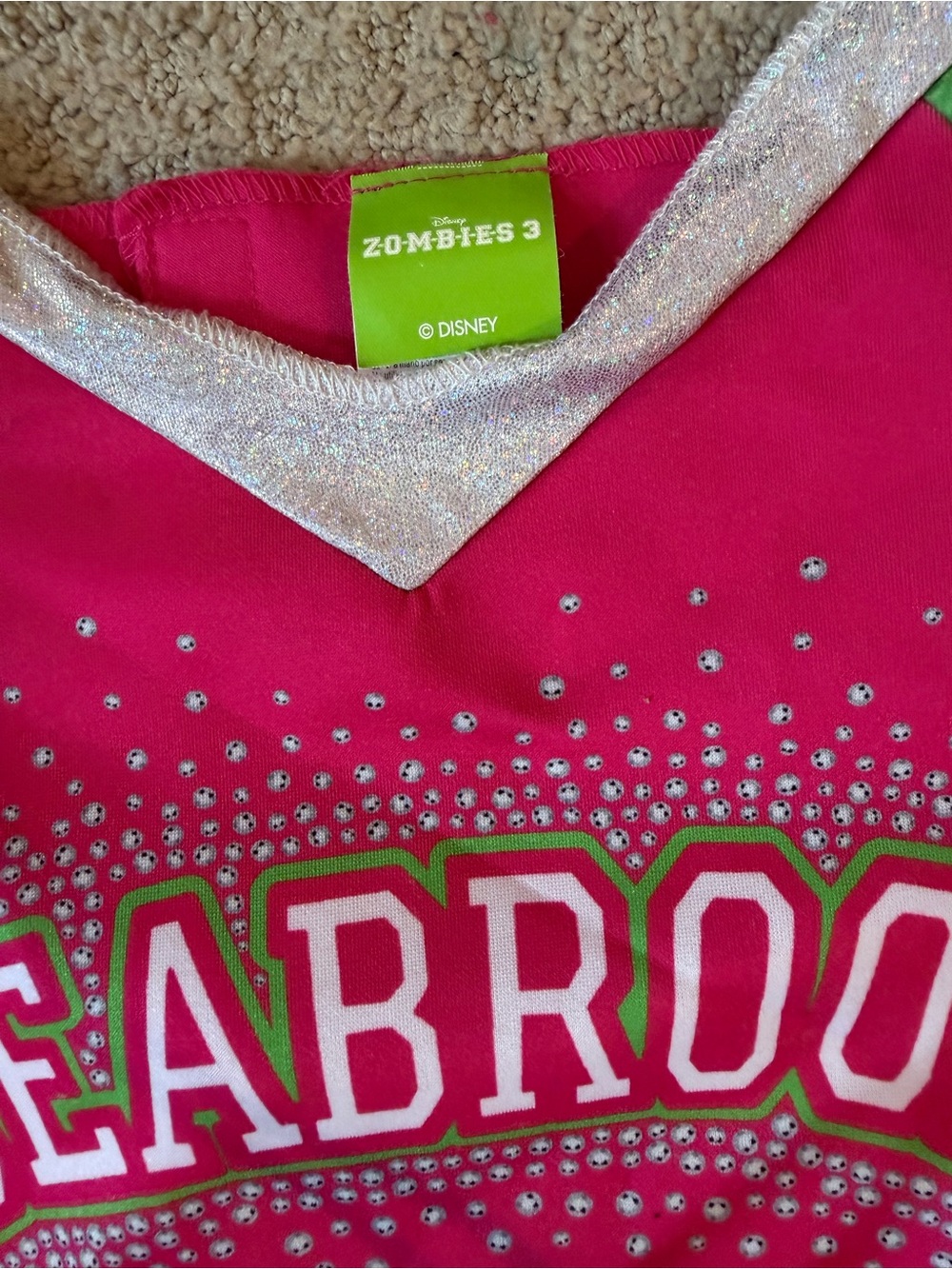 Disney Pink Zombies 3 Addison Seabrook Cheerleading Costume w/ metallic Accents - Picture 2 of 4